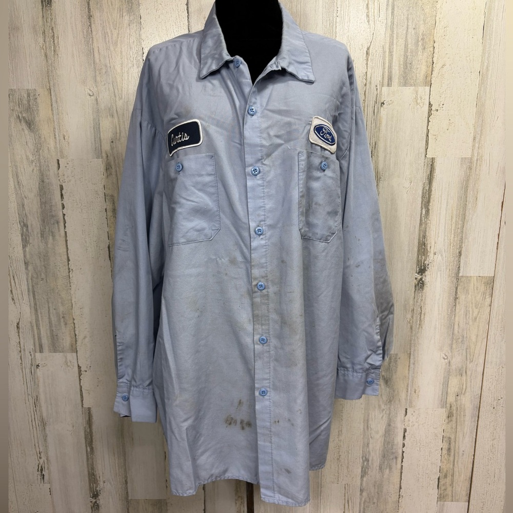 Cintas Men’s Light Blue Ford‎ Work Shirt